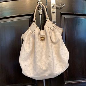 Louis Vuitton monogram white leather purse
